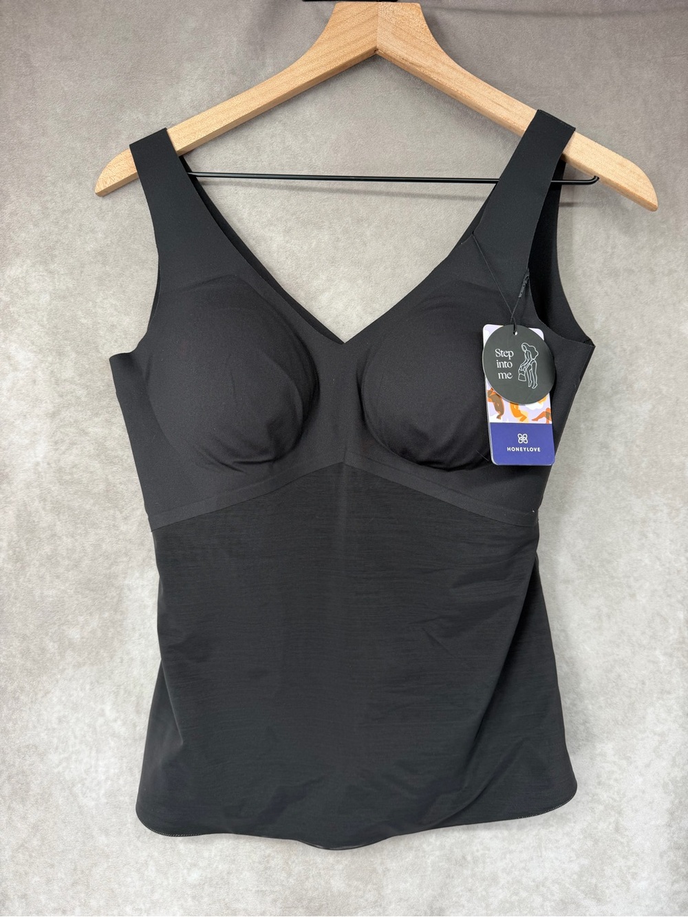 Honeylove Black Sculpting Tank with Built-In Bra